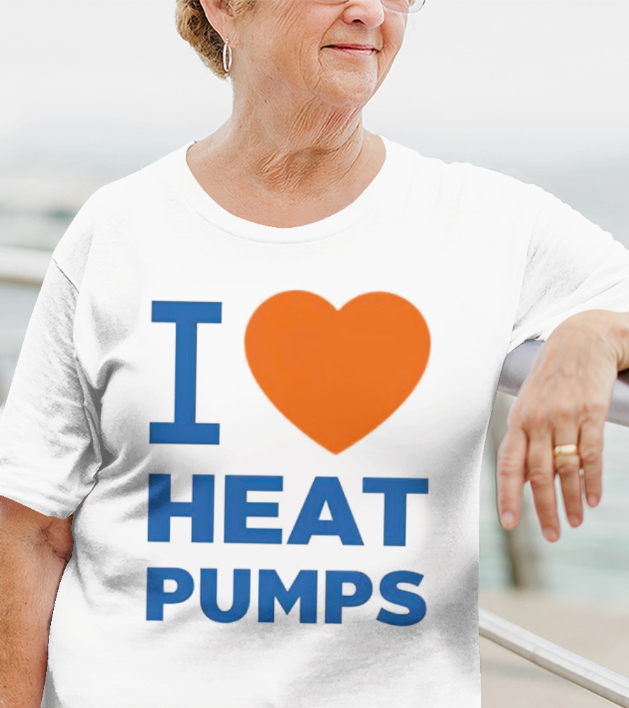 I Heart Heat Pumps Bold Blue Orange T-Shirt