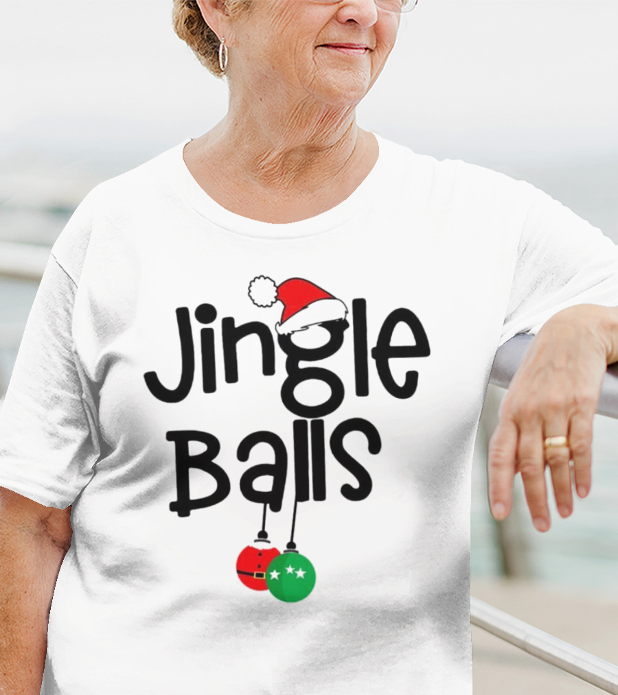 Jingle Balls Christmas Santa Hat Red Green Ornaments T-Shirt