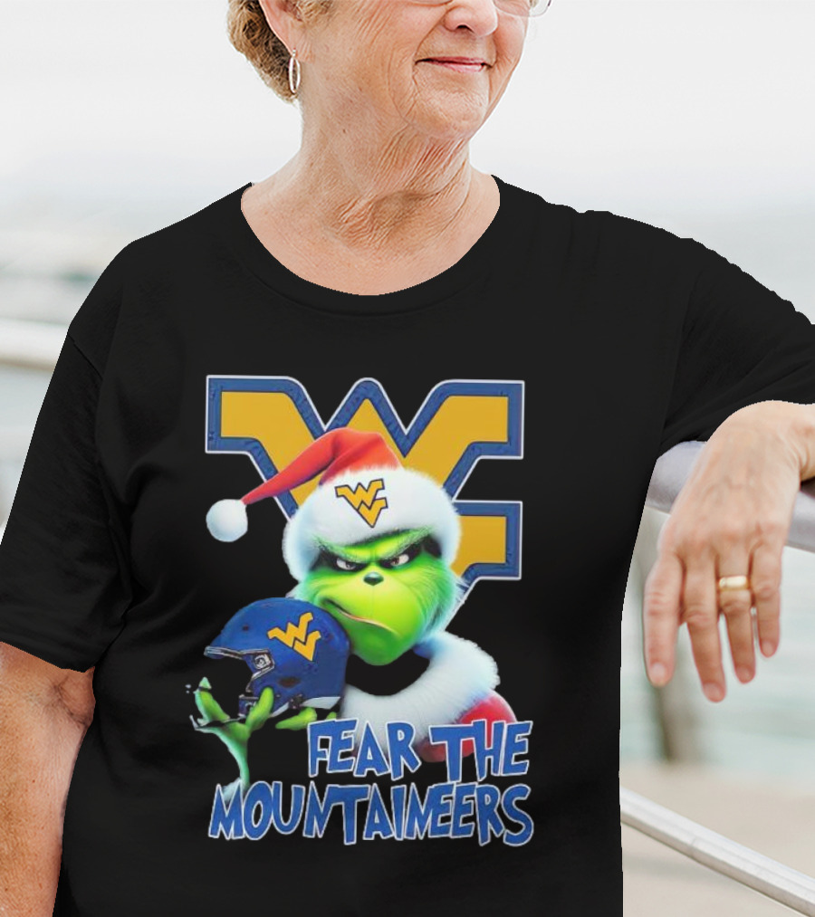 Grinch Fear The Mountaineers West Virginia Christmas Holiday T-Shirt