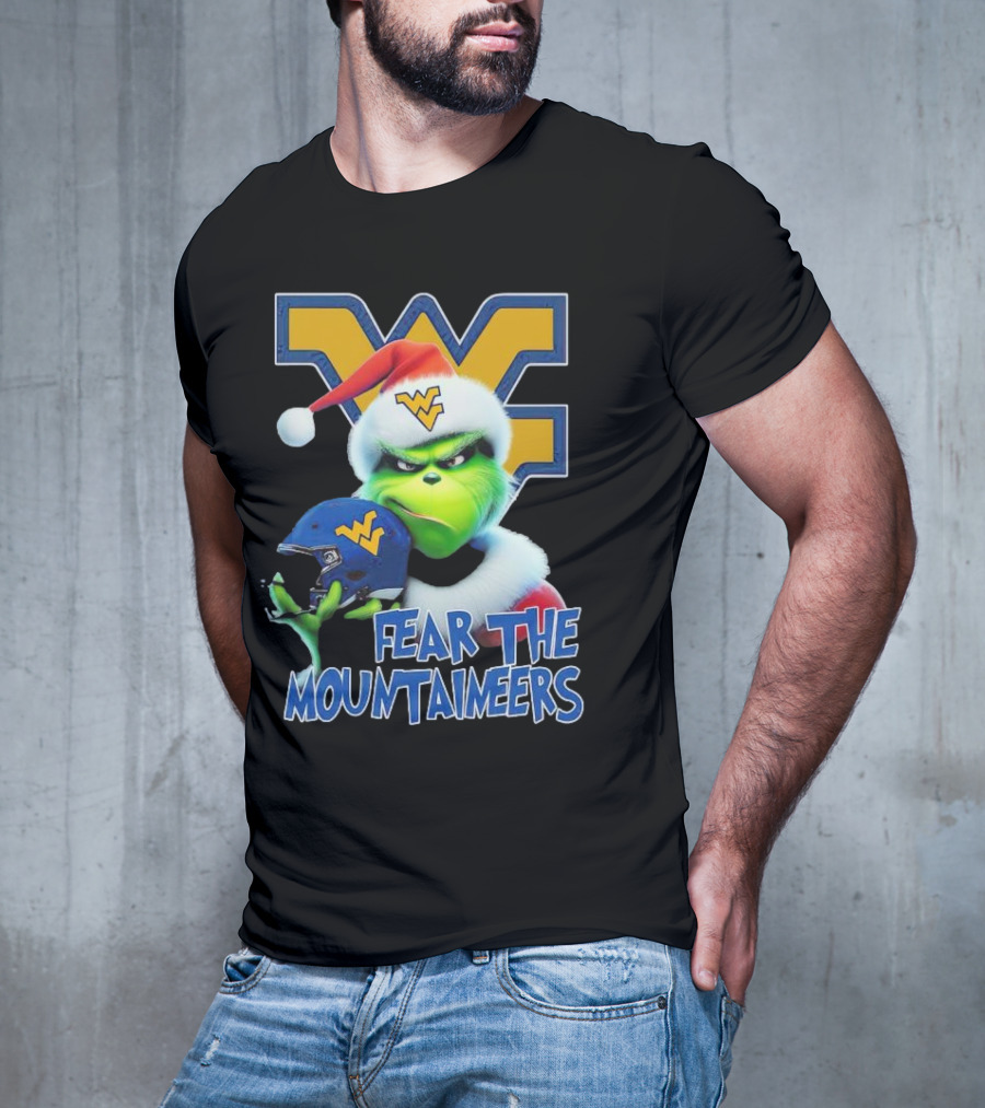 Grinch Fear The Mountaineers West Virginia Christmas Holiday T-Shirt