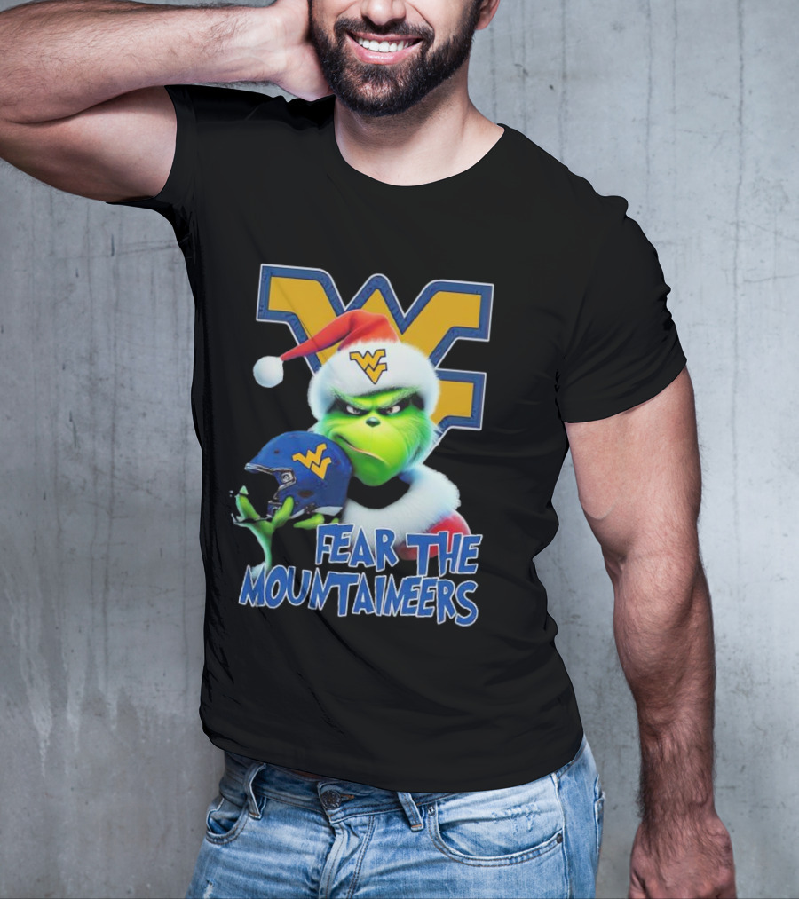 Grinch Fear The Mountaineers West Virginia Christmas Holiday T-Shirt