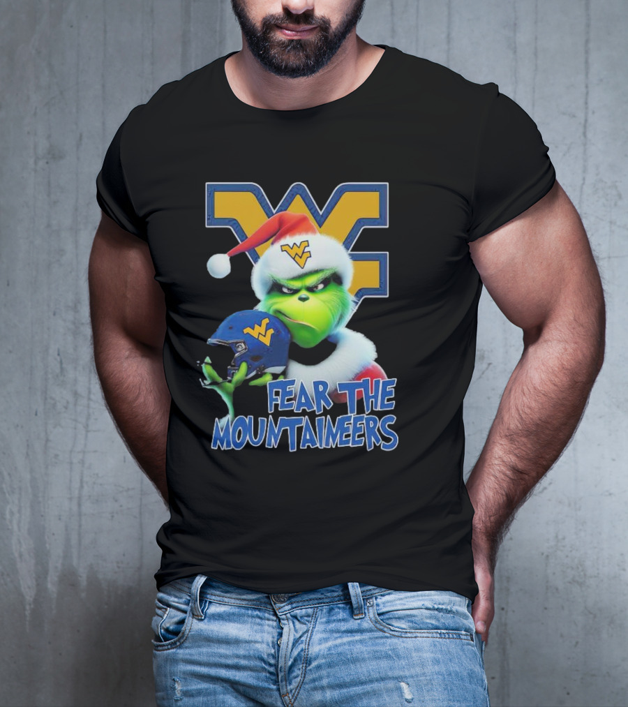 Grinch Fear The Mountaineers West Virginia Christmas Holiday T-Shirt