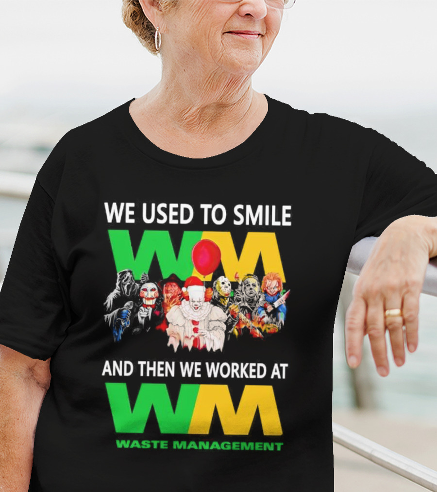 We Used To Smile Horror Characters Worked At Waste Management Christmas T-Shirt