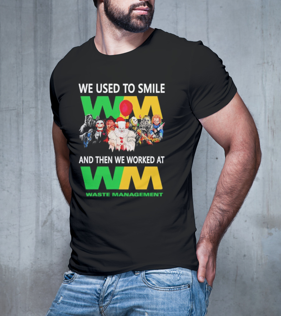 We Used To Smile Horror Characters Worked At Waste Management Christmas T-Shirt