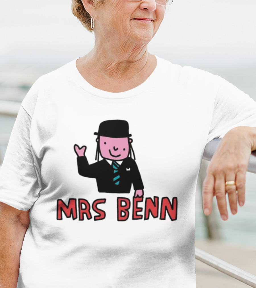 Mrs Benn Cartoon Character In Suit And Tie With Black Bowler Hat T-Shirt