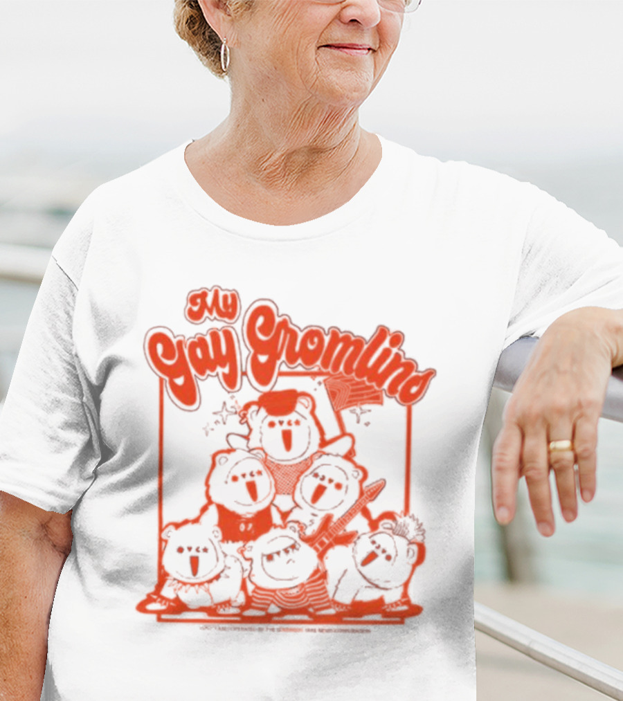 My Gay Gromlins Colorful Cartoon Creatures With Orange Outlines T-Shirt