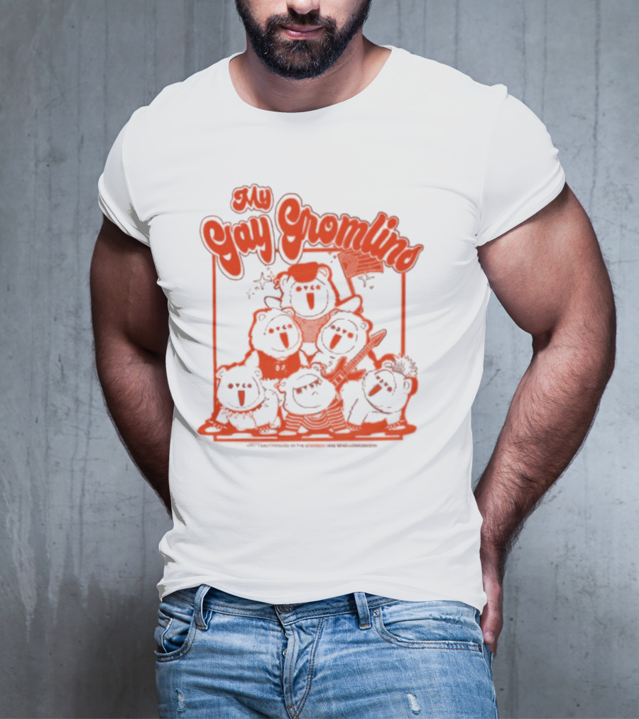 My Gay Gromlins Colorful Cartoon Creatures With Orange Outlines T-Shirt