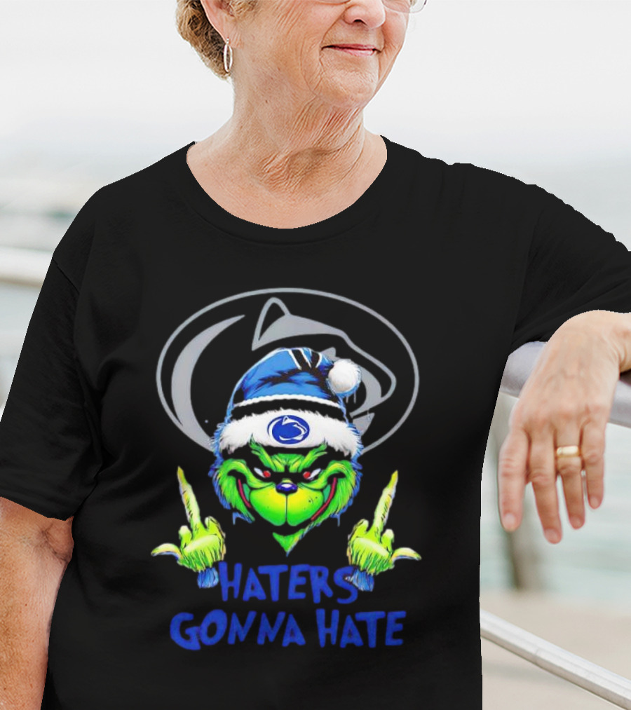 Nittany Lions Grinch Haters Gonna Hate Christmas T-Shirt