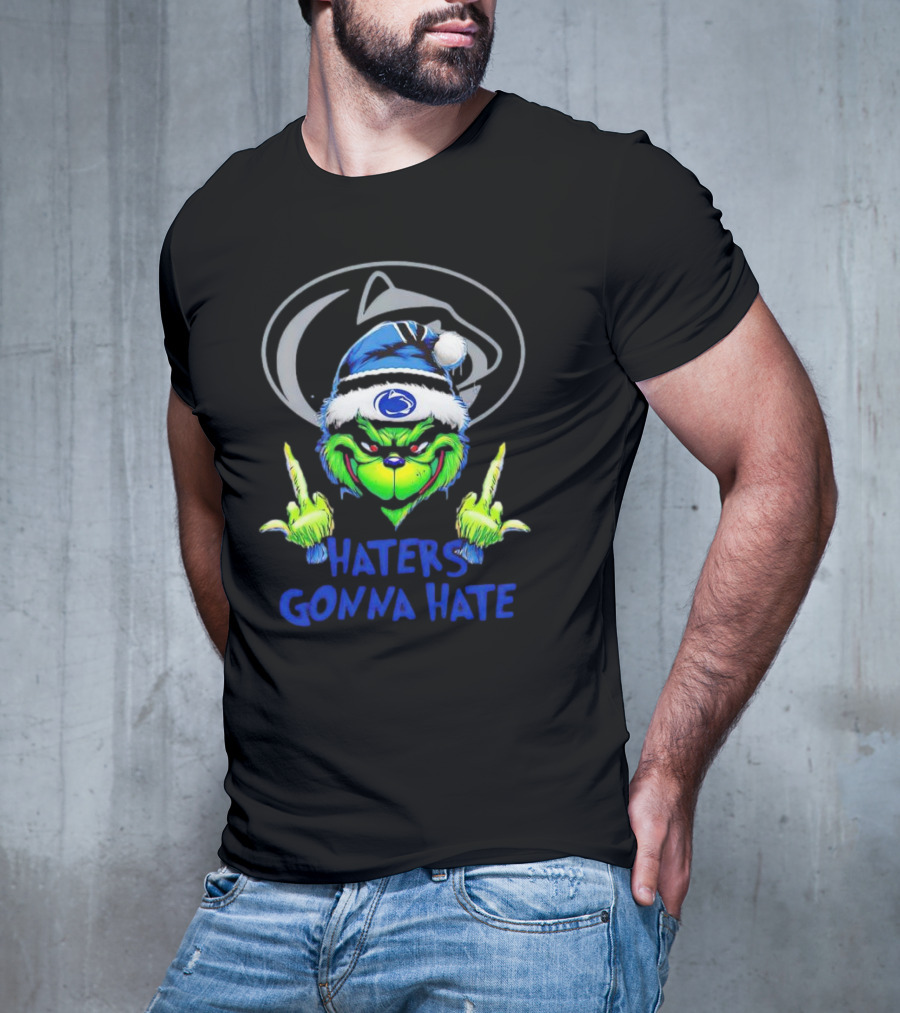 Nittany Lions Grinch Haters Gonna Hate Christmas T-Shirt
