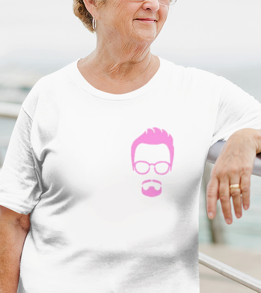 Goatee Pink Hair And Glasses T-Shirt