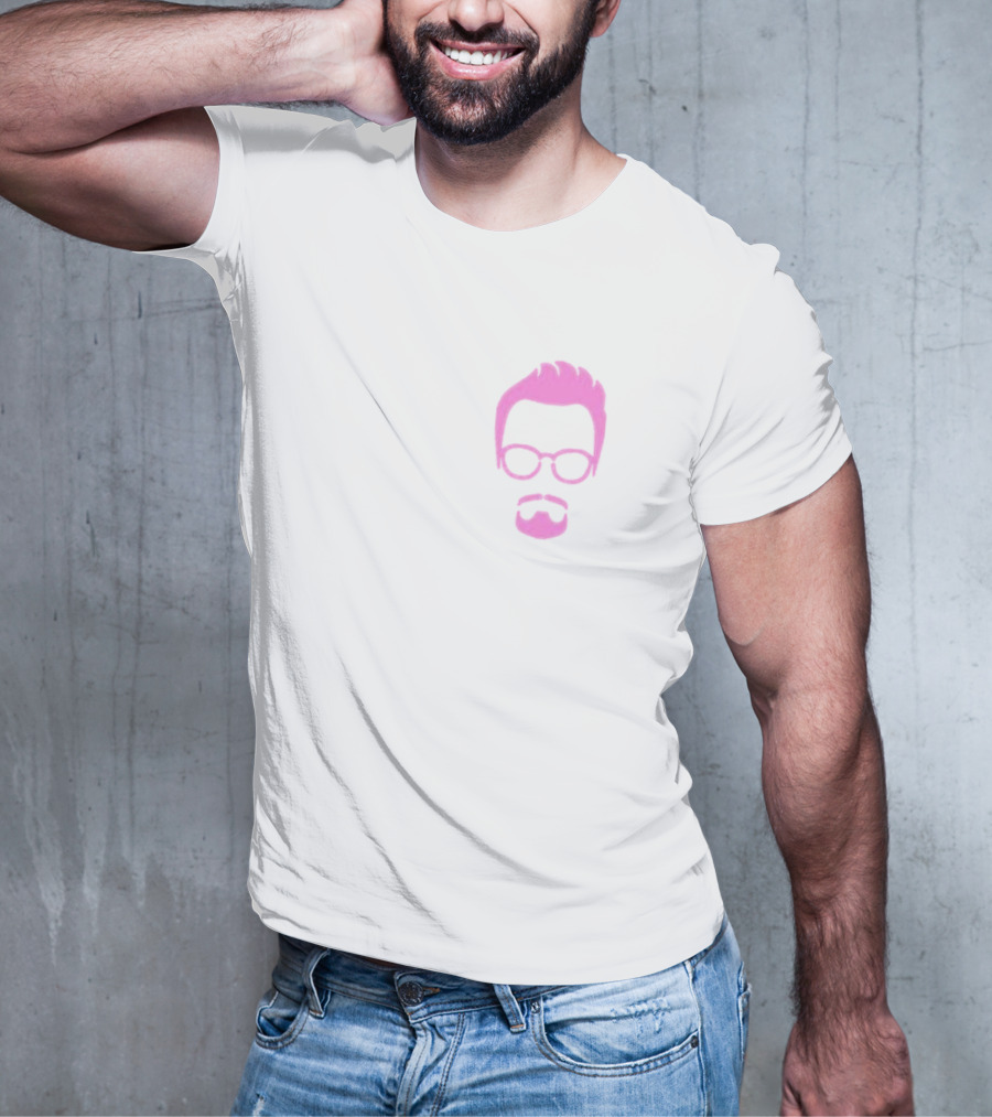 Goatee Pink Hair And Glasses T-Shirt