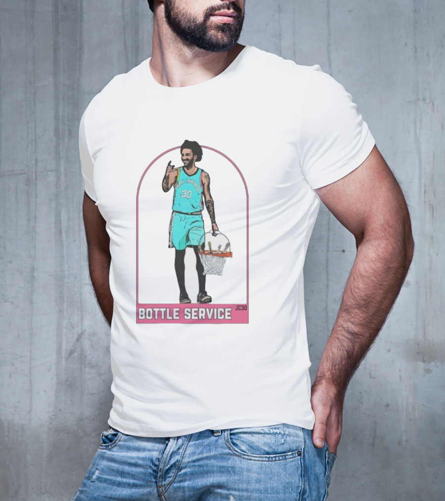 BOTTLE SERVICE JC30 Vintage Basketball Player Arch T-Shirt