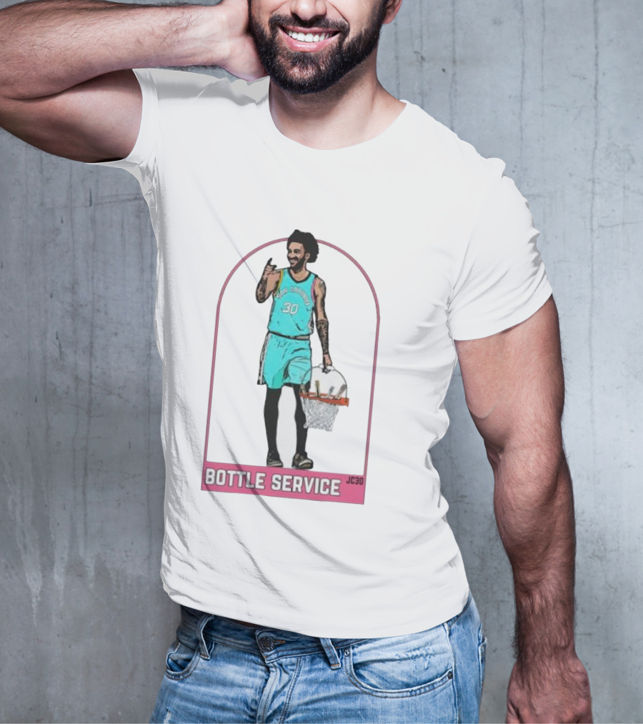 BOTTLE SERVICE JC30 Vintage Basketball Player Arch T-Shirt