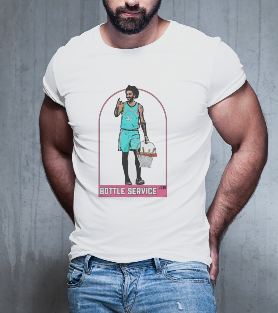 BOTTLE SERVICE JC30 Vintage Basketball Player Arch T-Shirt