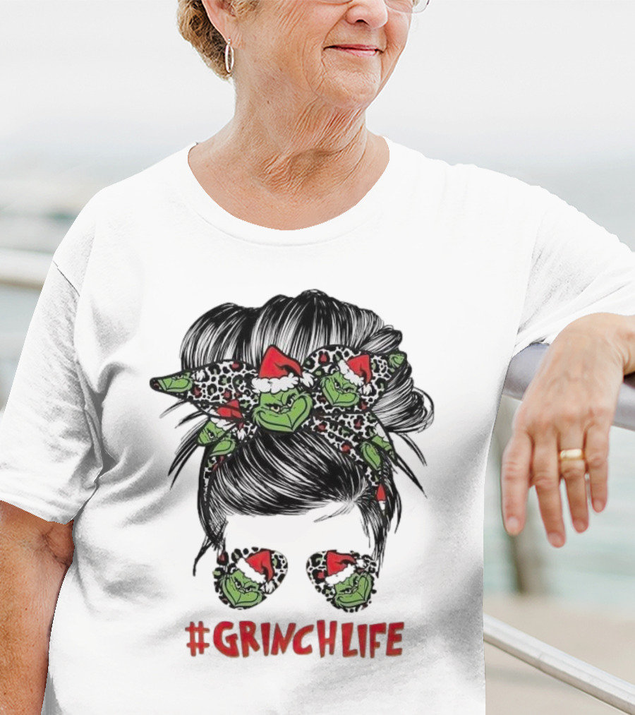 GrinchLife Christmas Girl Grinch Bow And Sunglasses T-Shirt