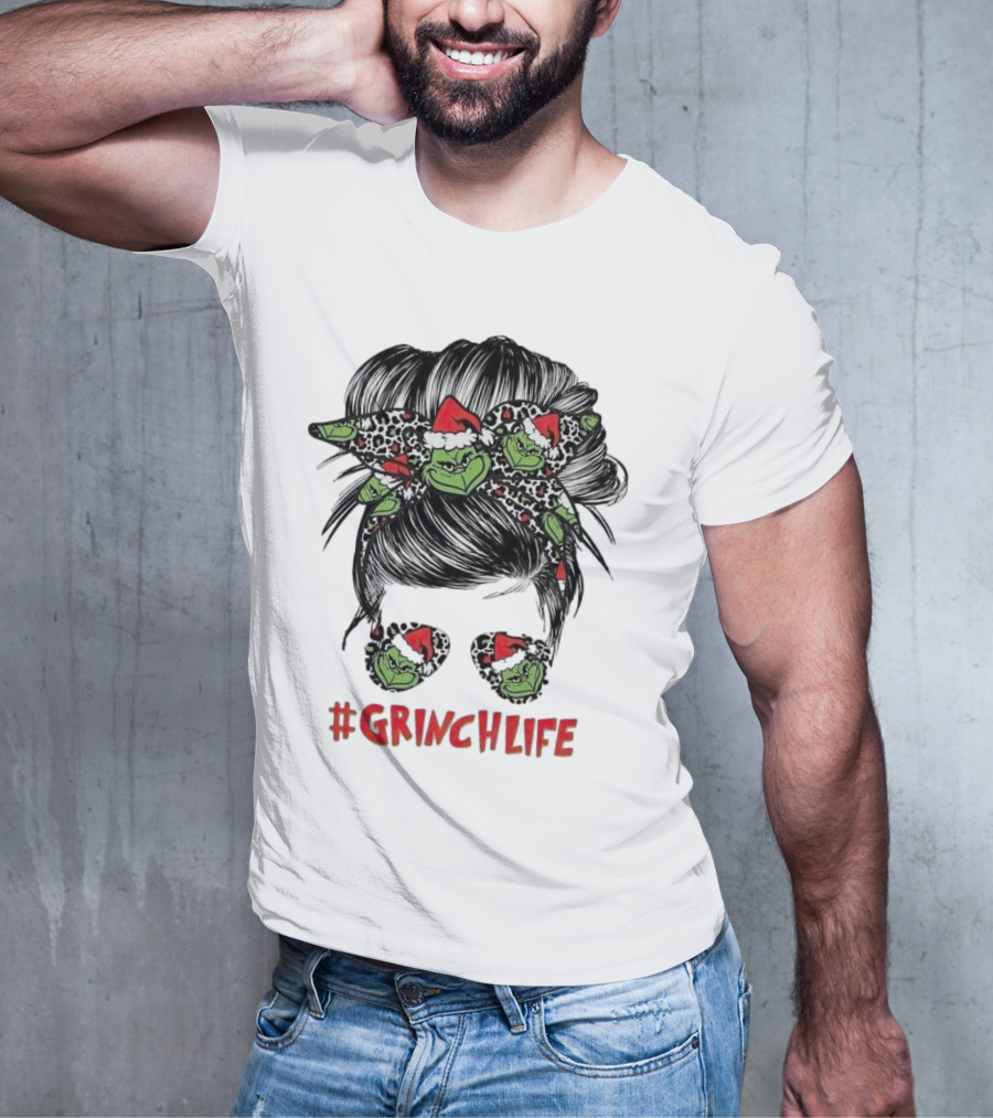GrinchLife Christmas Girl Grinch Bow And Sunglasses T-Shirt