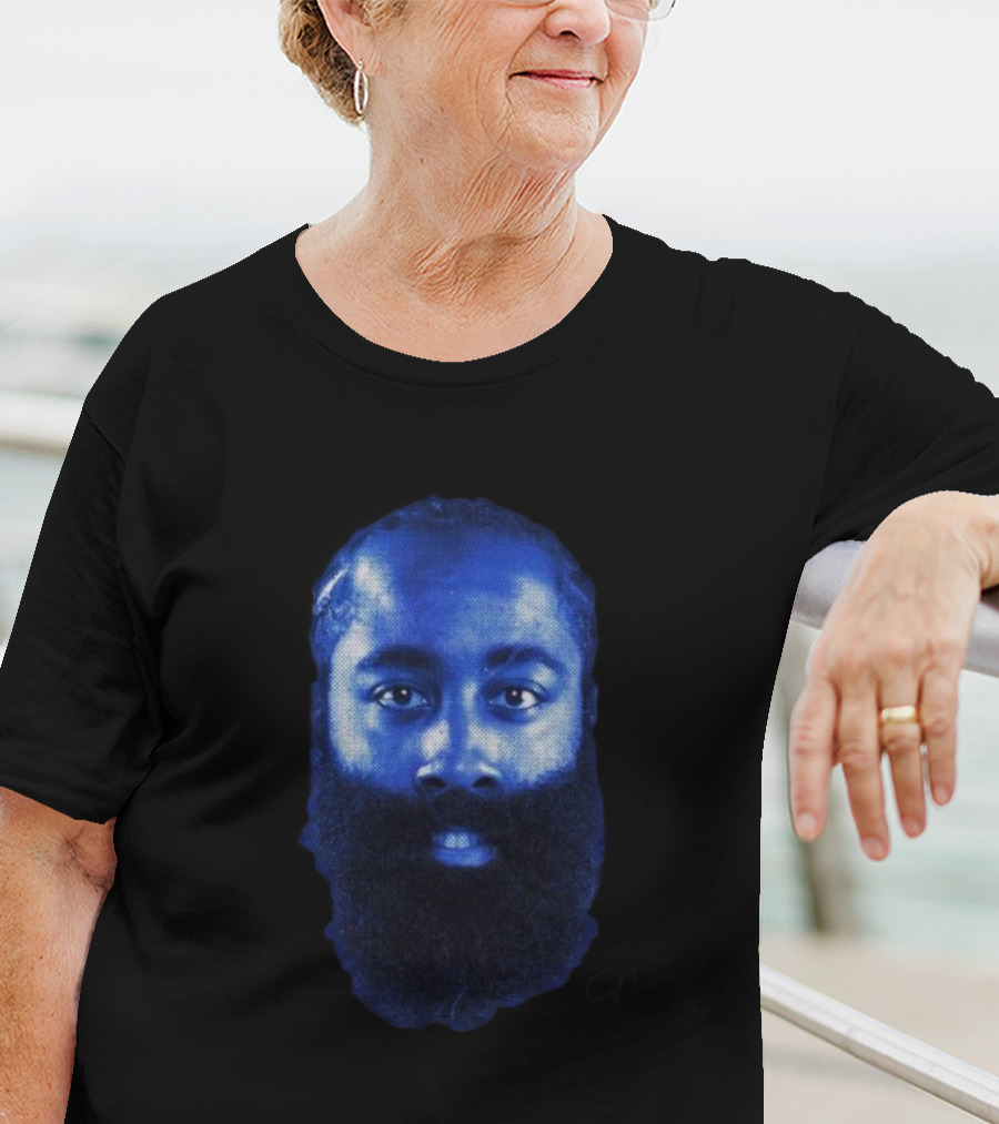 Harden Big Head Blue Halftone T-Shirt
