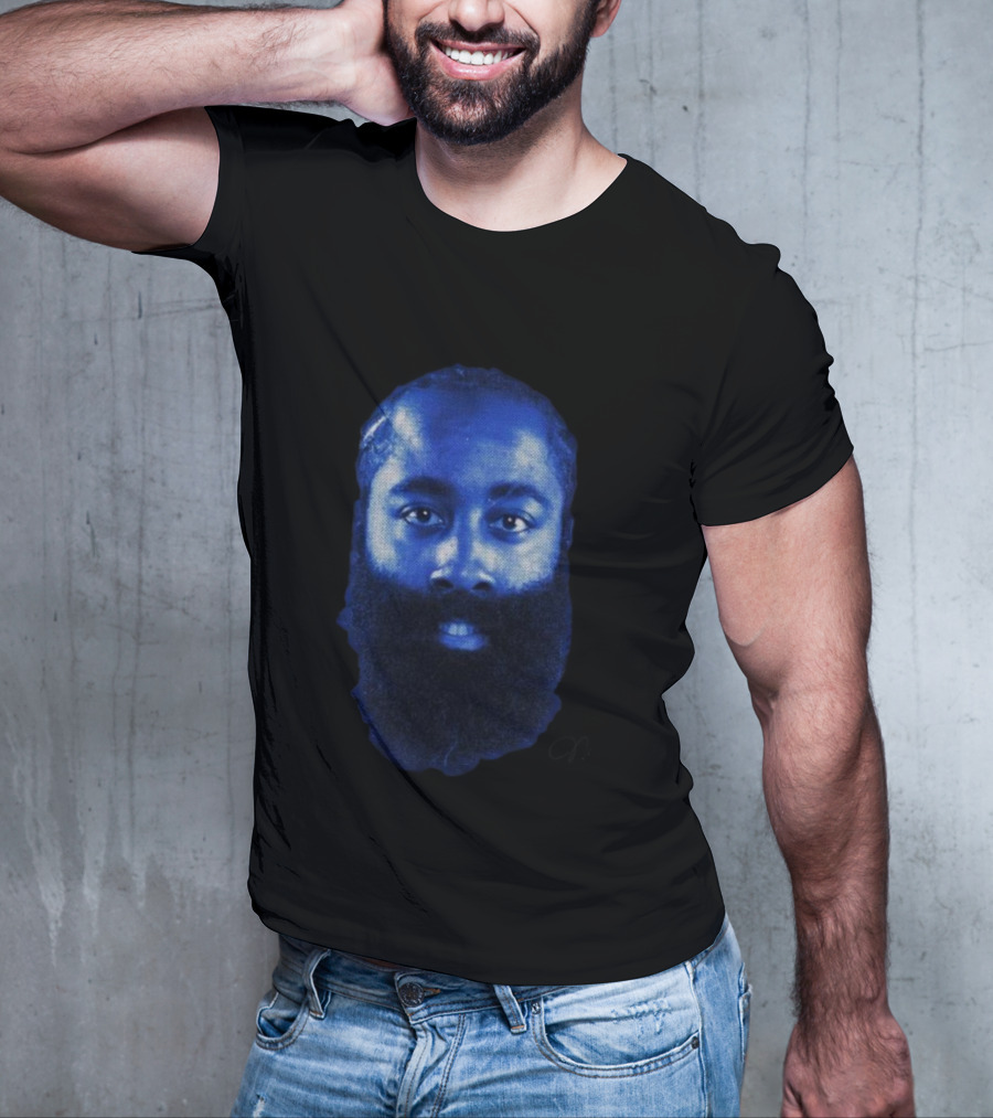 Harden Big Head Blue Halftone T-Shirt