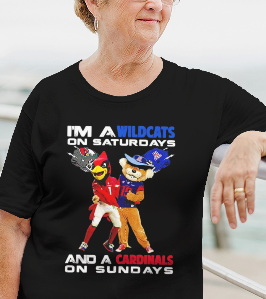 I’m A Wildcats On Saturdays And A Cardinals On Sundays Football Mascots T-Shirt