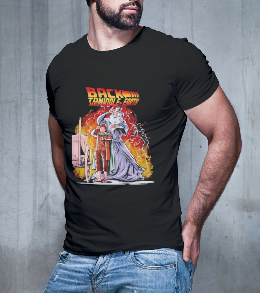 Back To The Middle-Earth Men's Time Travel Adventure Fusion T-Shirt