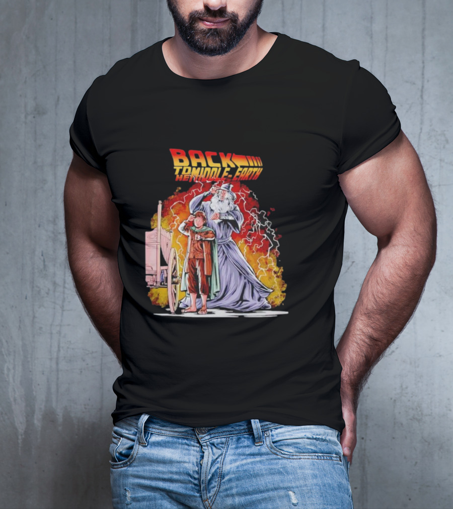 Back To The Middle-Earth Men's Time Travel Adventure Fusion T-Shirt