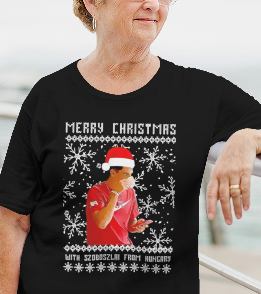 Merry Christmas With Szoboszlai From Hungary Ugly T-Shirt