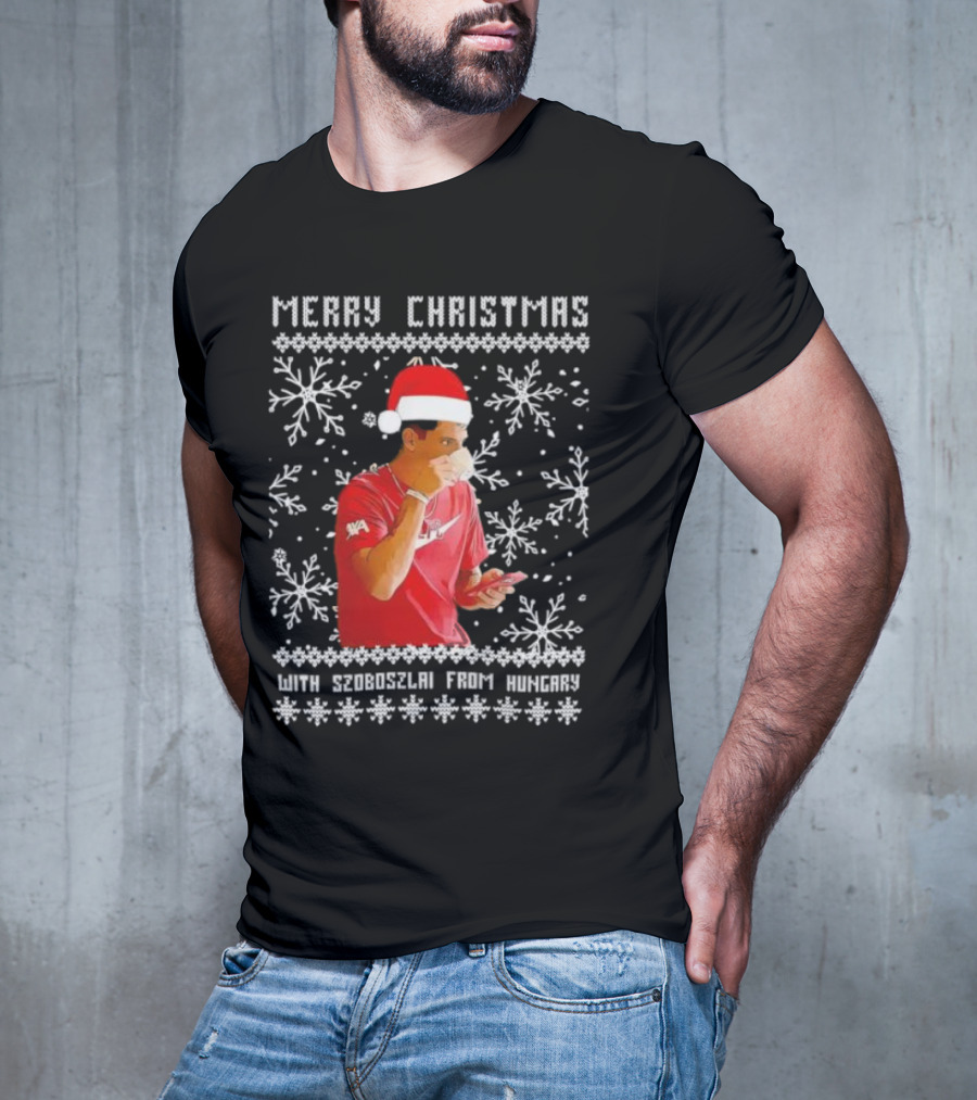 Merry Christmas With Szoboszlai From Hungary Ugly T-Shirt