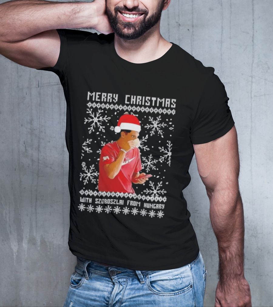 Merry Christmas With Szoboszlai From Hungary Ugly T-Shirt