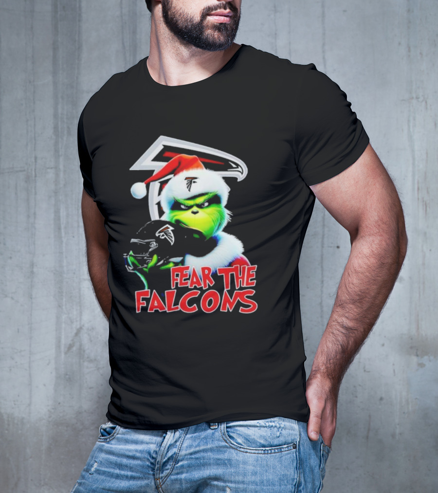 Atlanta Falcons Grinch Santa Fear The Falcons NFL T-Shirt