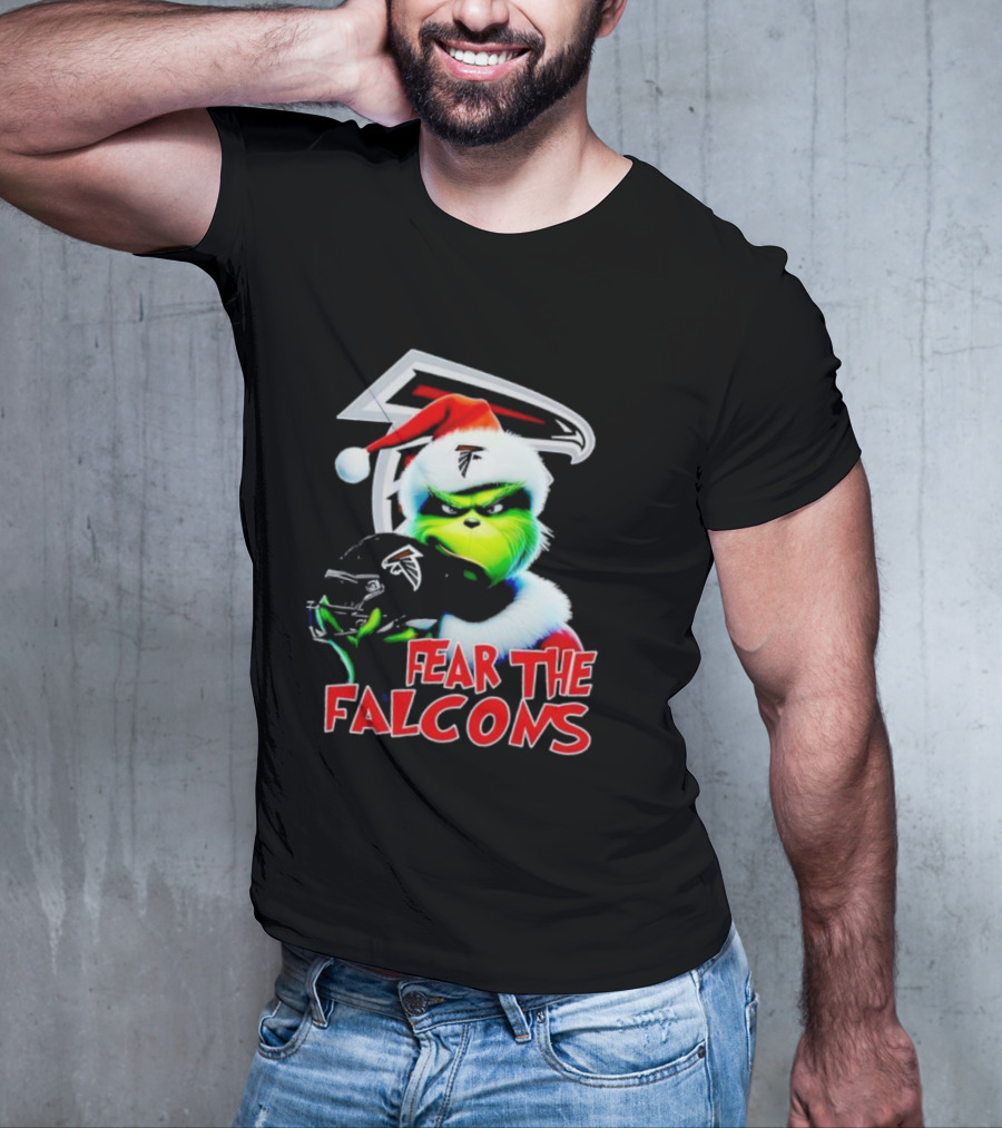 Atlanta Falcons Grinch Santa Fear The Falcons NFL T-Shirt