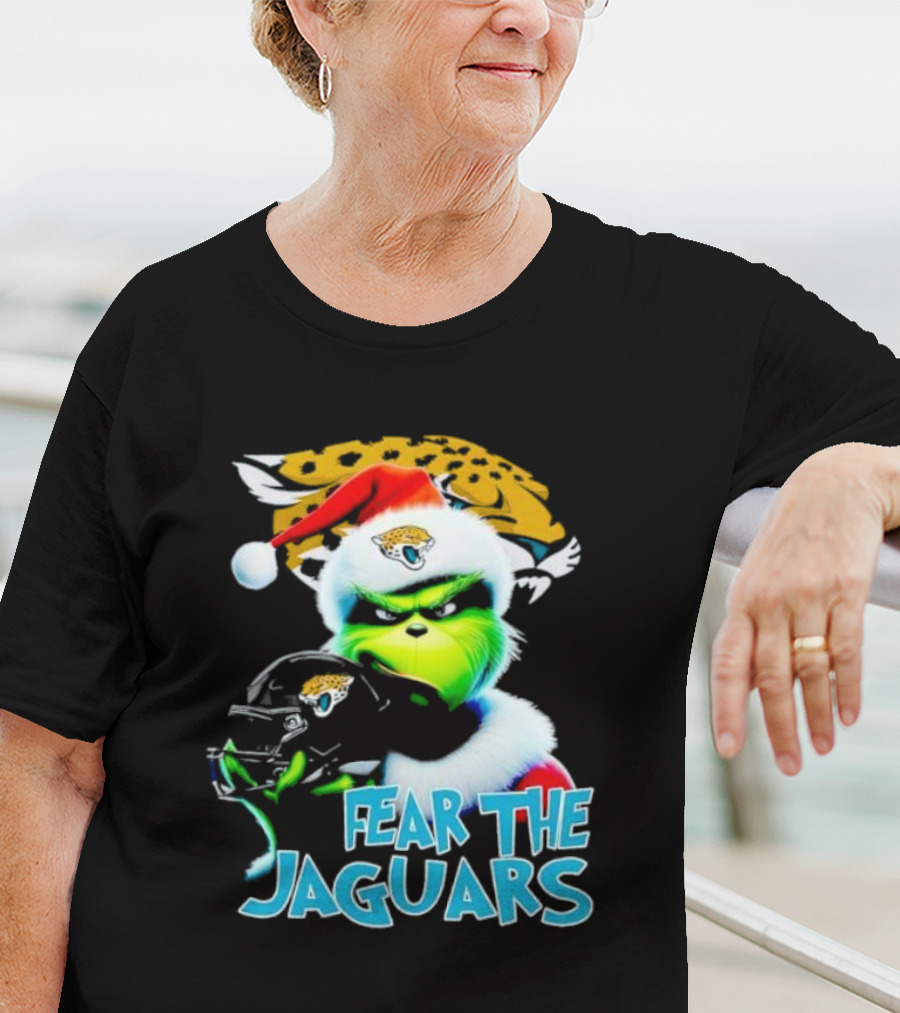 Santa Grinch Fear The Jaguars Jacksonville Jaguars NFL T-Shirt