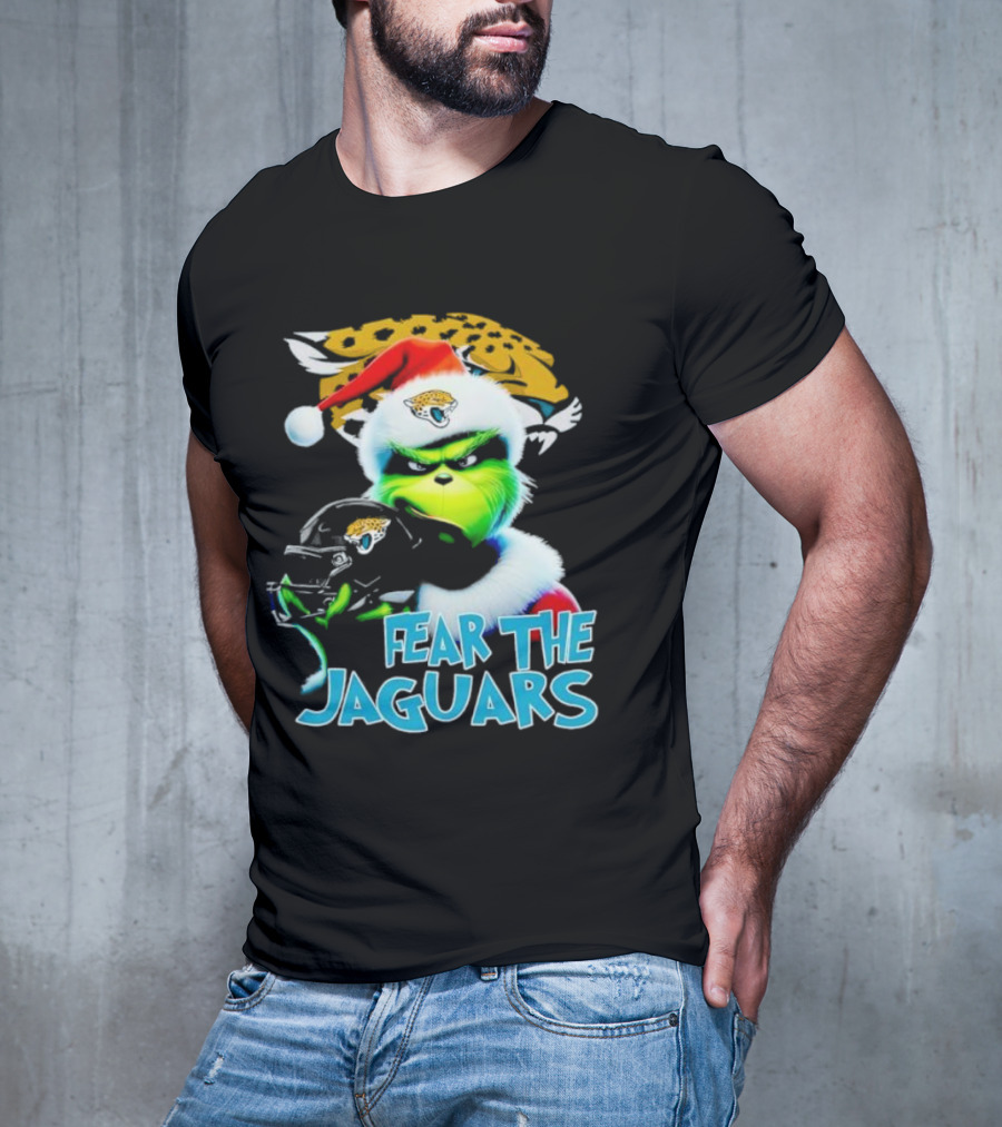 Santa Grinch Fear The Jaguars Jacksonville Jaguars NFL T-Shirt