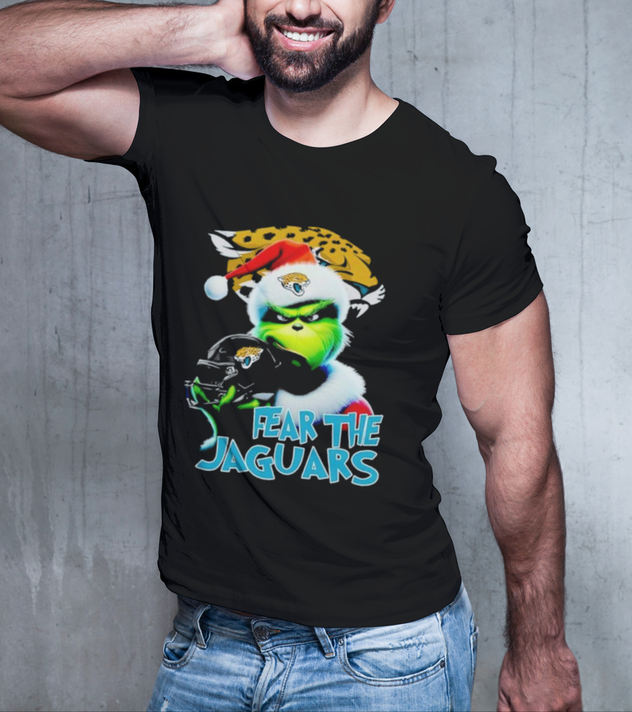 Santa Grinch Fear The Jaguars Jacksonville Jaguars NFL T-Shirt
