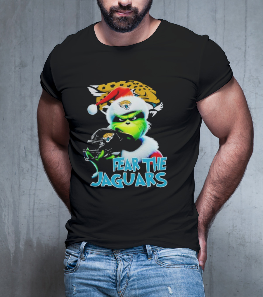 Santa Grinch Fear The Jaguars Jacksonville Jaguars NFL T-Shirt