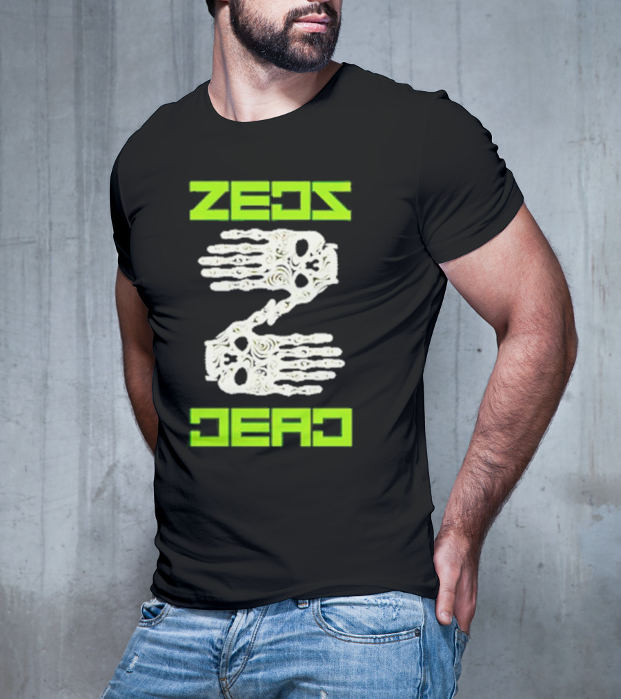 Zeds Dead Skeleton Hands Neon Typography T-Shirt