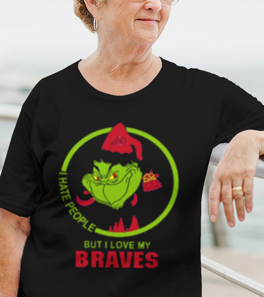 I Hate People But I Love My Braves Atlanta MLB Christmas Grinch T-Shirt