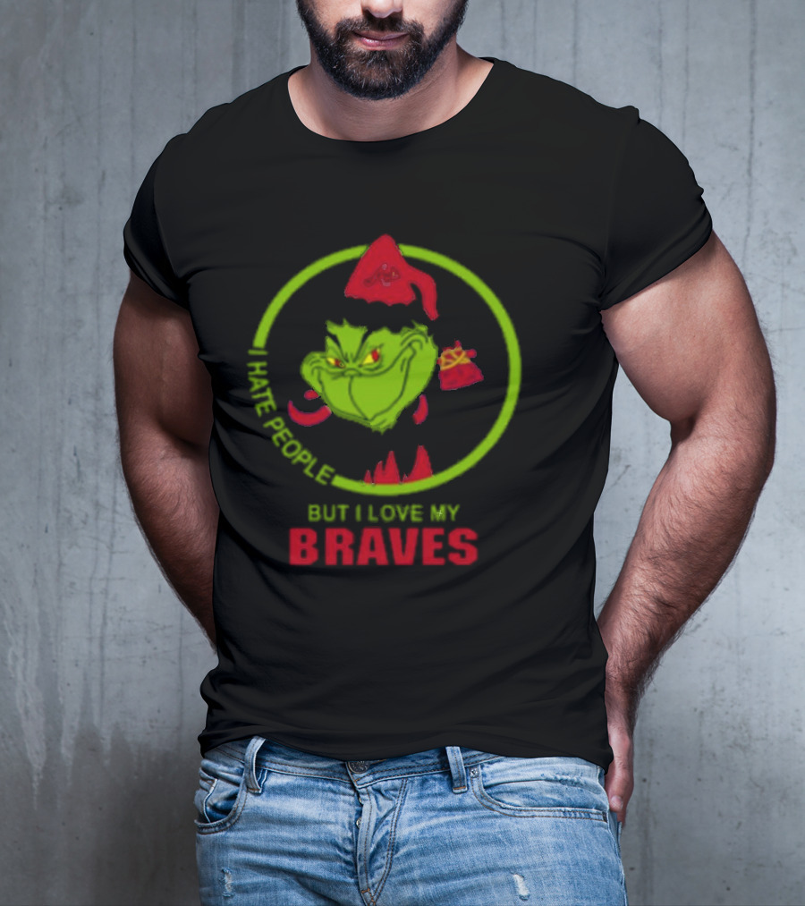I Hate People But I Love My Braves Atlanta MLB Christmas Grinch T-Shirt