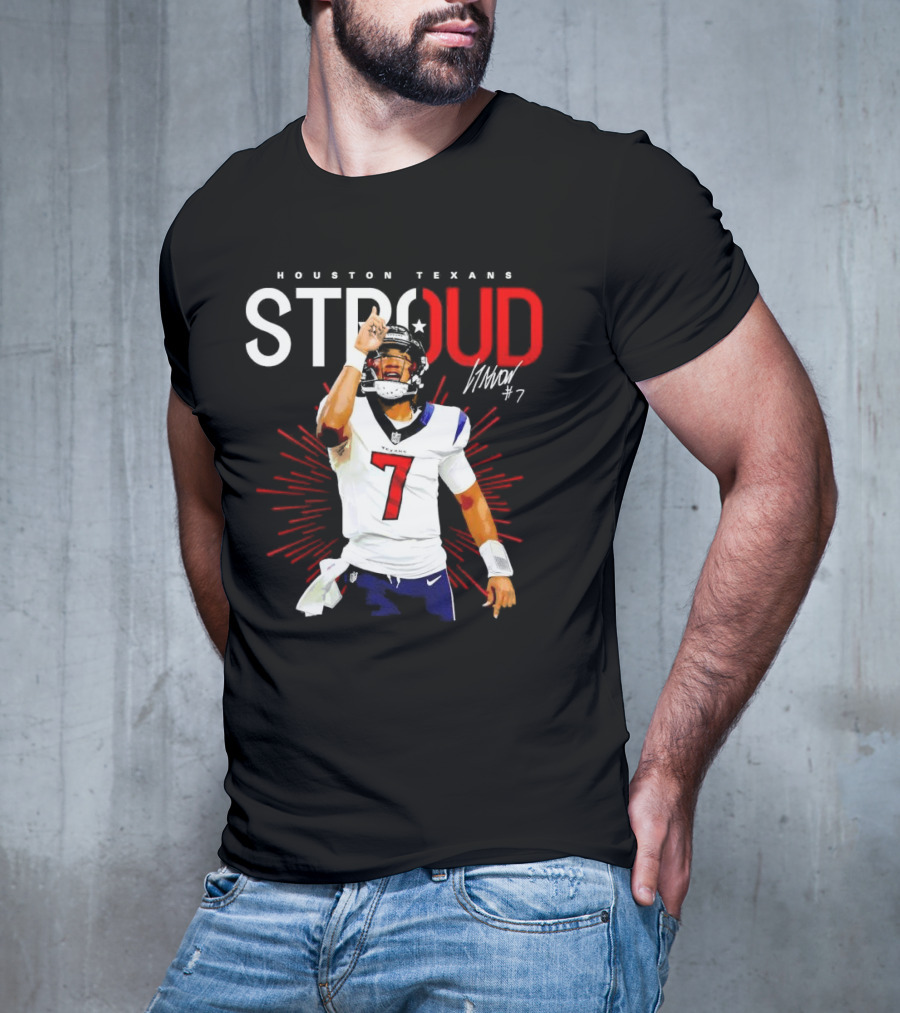 Houston Texans Cj Stroud #7 Signature Visionary Leader T-Shirt