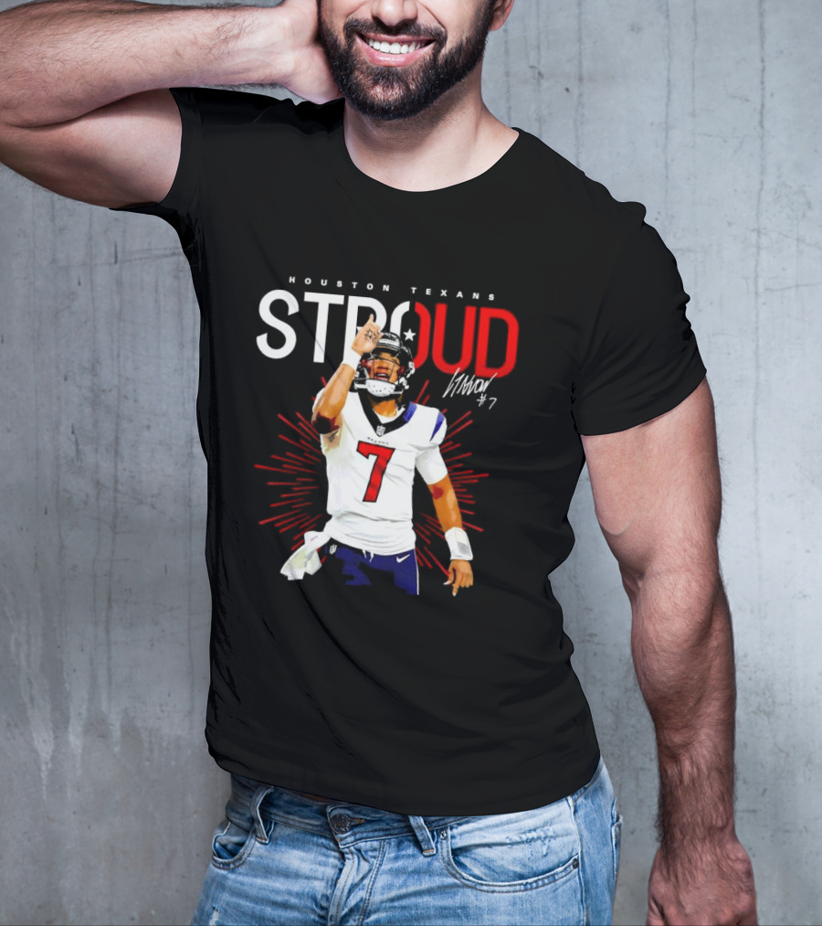 Houston Texans Cj Stroud #7 Signature Visionary Leader T-Shirt