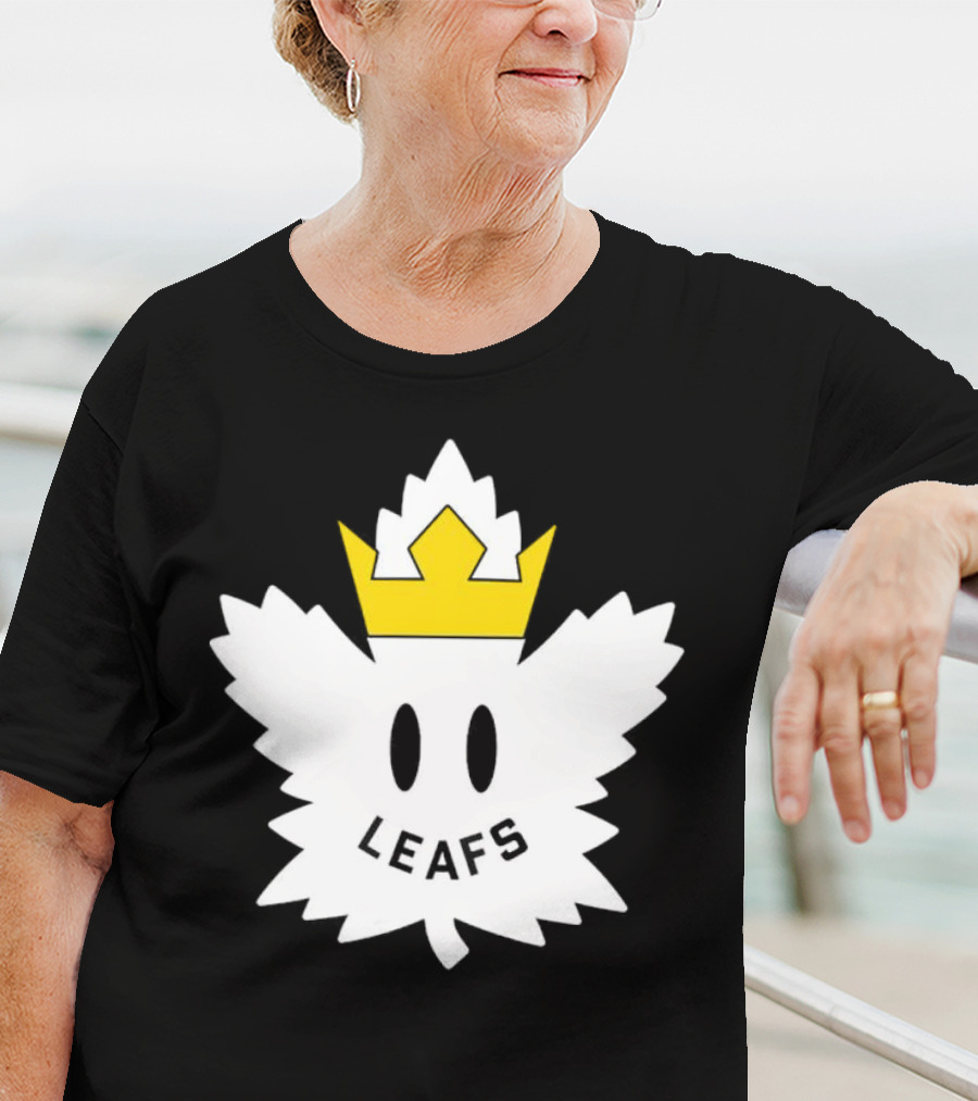 Leafs White Crown Face Emblem T-Shirt