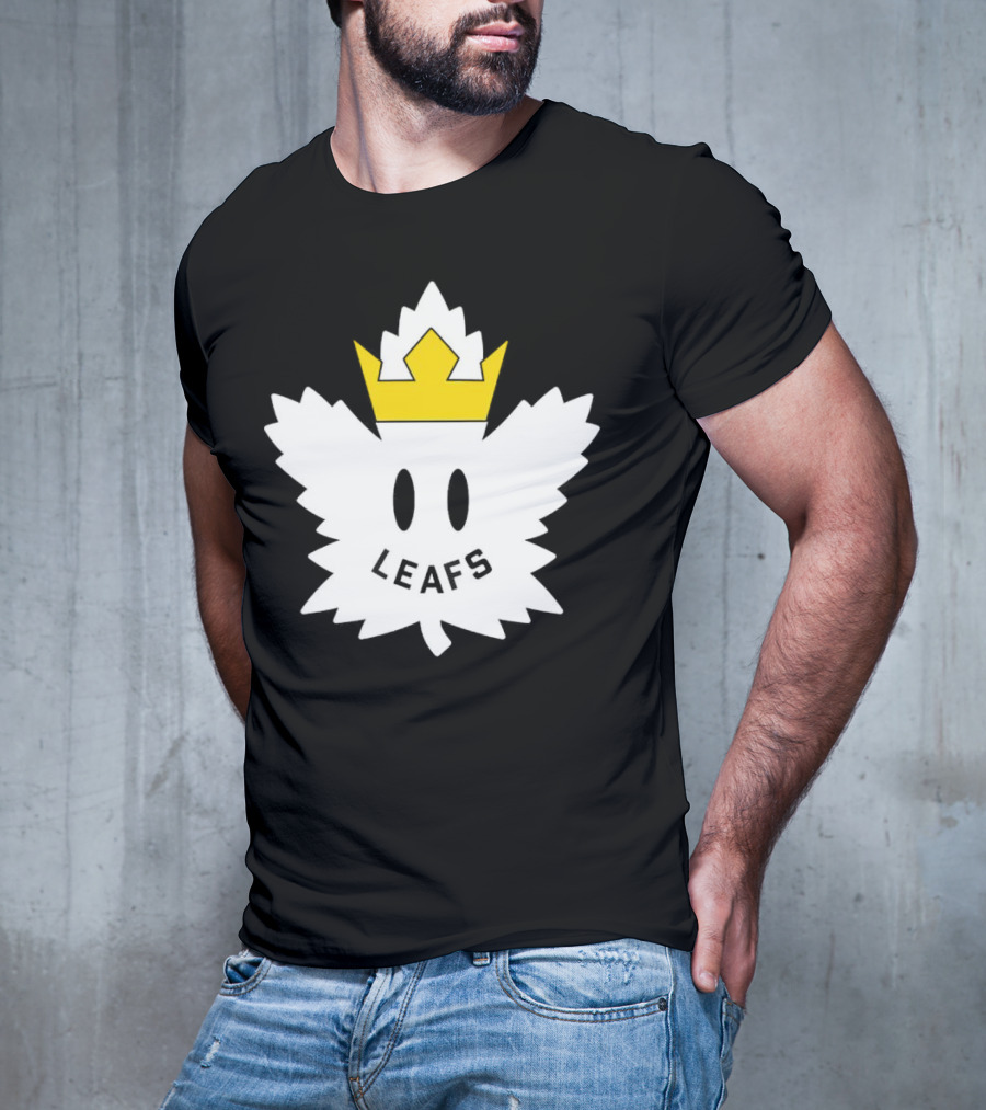 Leafs White Crown Face Emblem T-Shirt