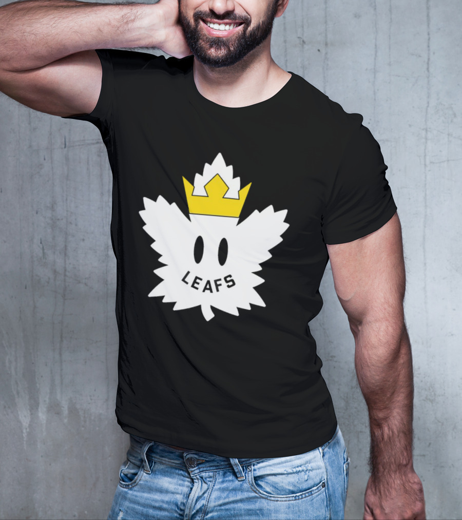 Leafs White Crown Face Emblem T-Shirt