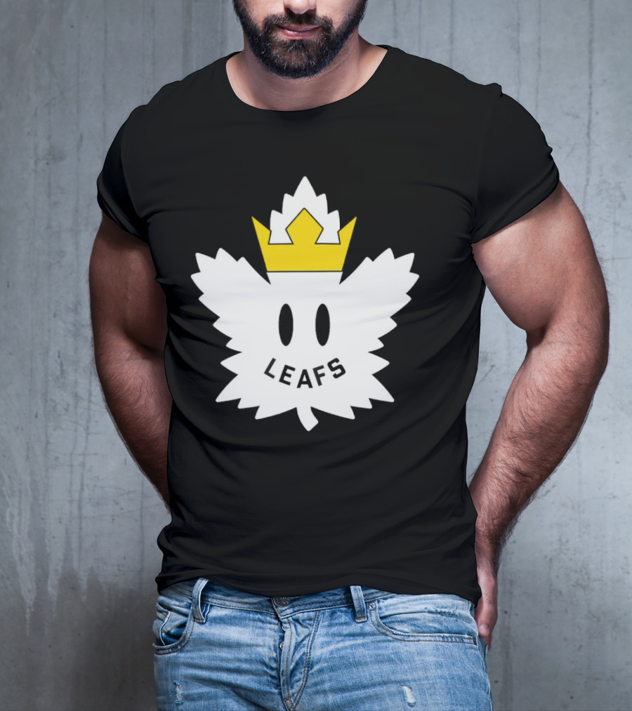 Leafs White Crown Face Emblem T-Shirt