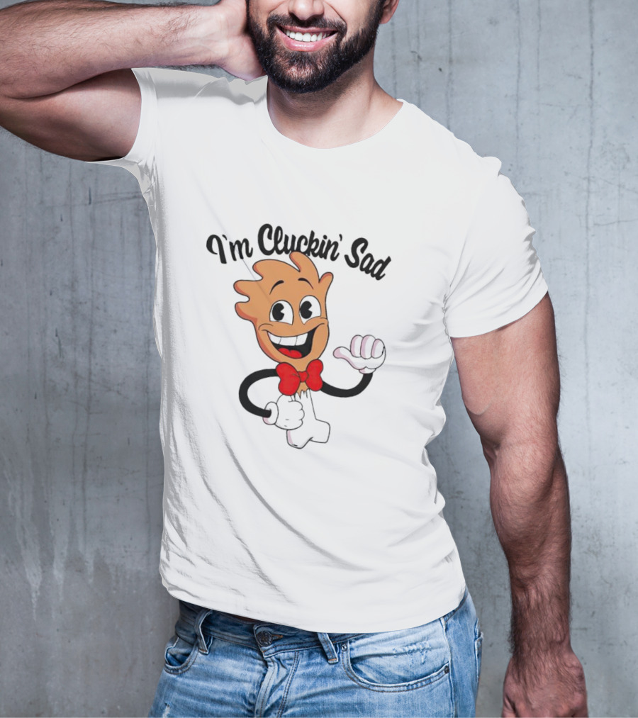 Drumstick I’m Cluckin’ Sad Retro Cartoon Character T-Shirt