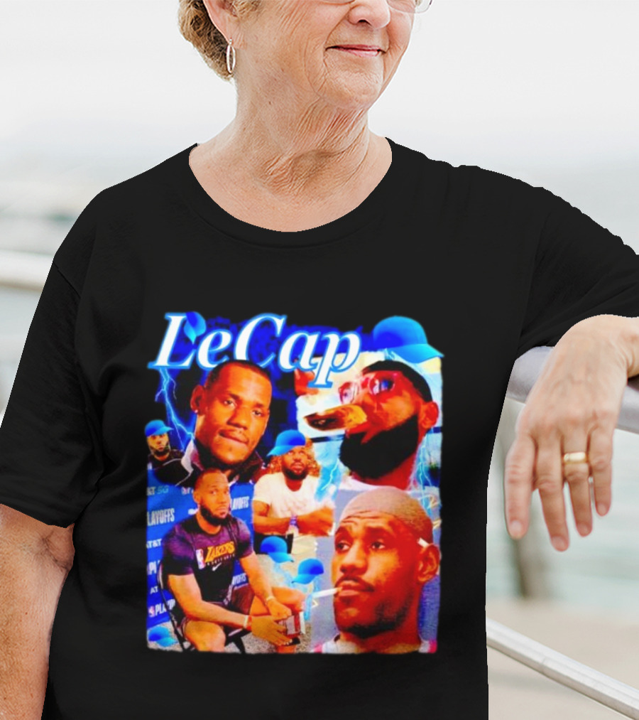 LeCap Lebron James Lakers Playoffs Meme Electricity Background T-Shirt
