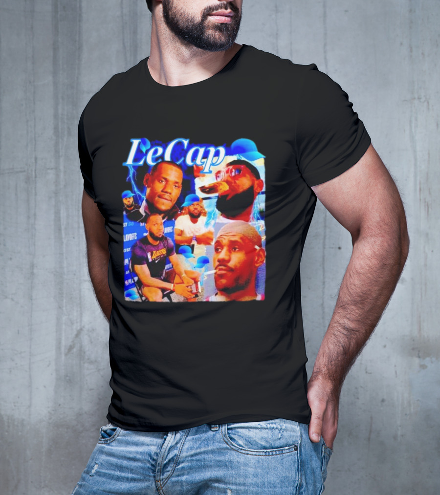 LeCap Lebron James Lakers Playoffs Meme Electricity Background T-Shirt