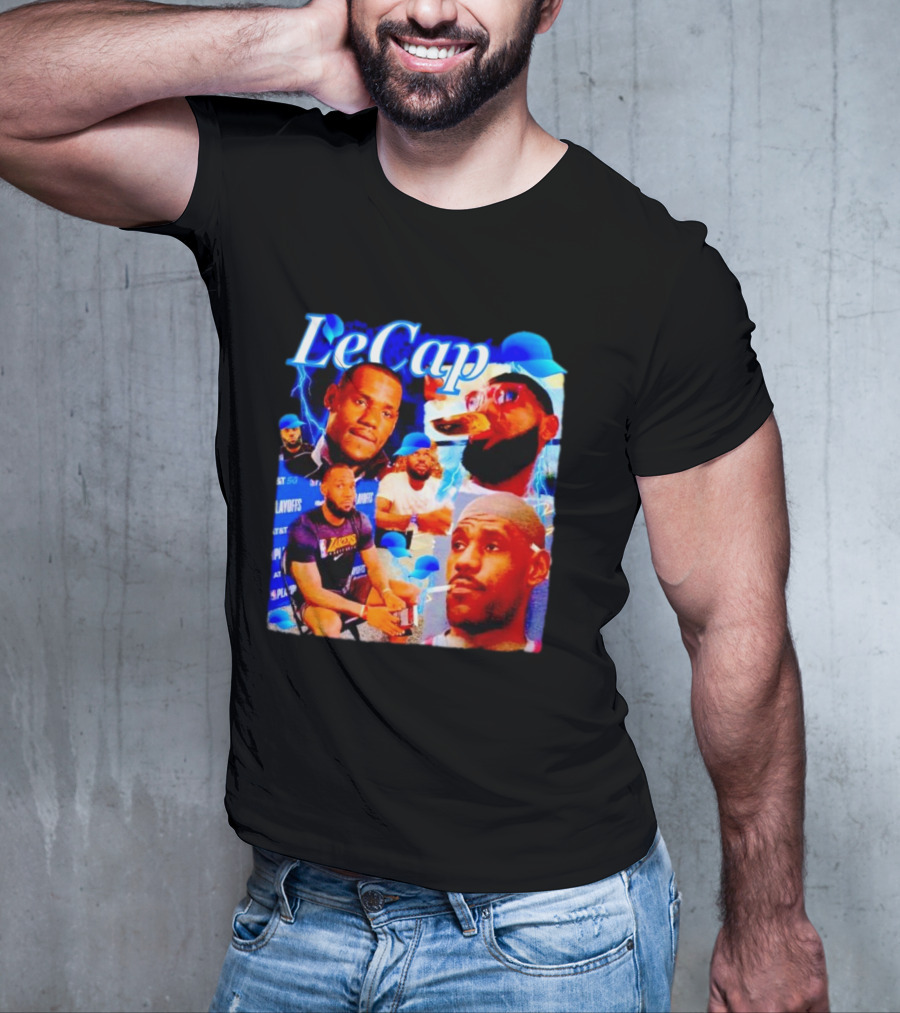 LeCap Lebron James Lakers Playoffs Meme Electricity Background T-Shirt