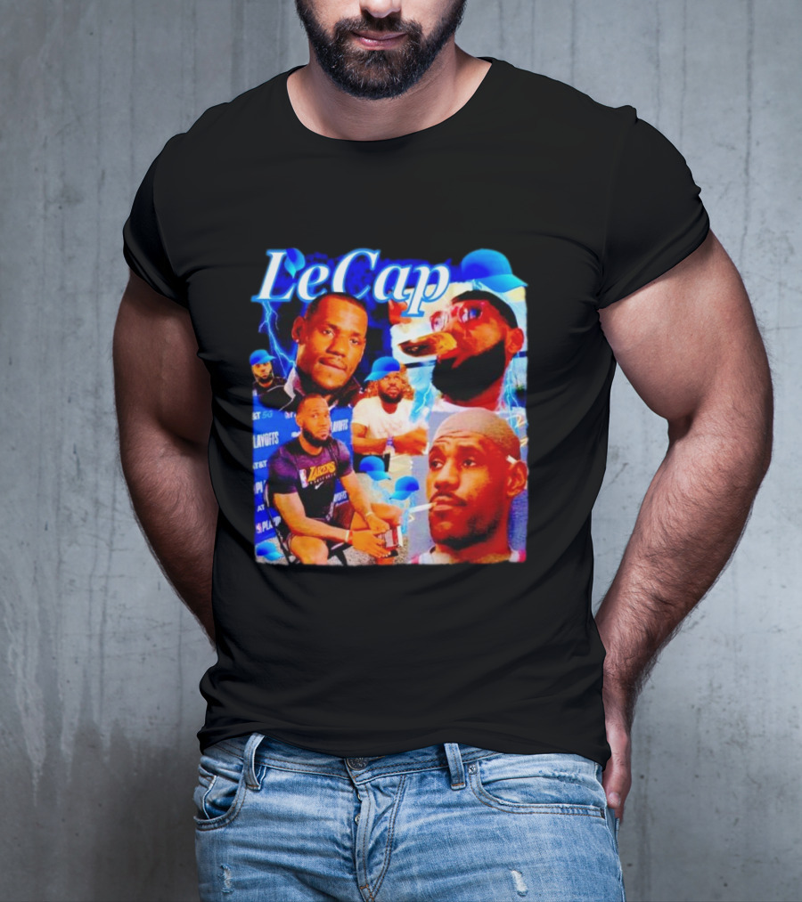 LeCap Lebron James Lakers Playoffs Meme Electricity Background T-Shirt