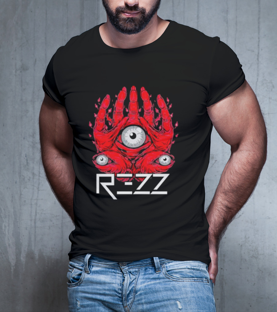 Rezz Men's Monster Inside With Red Hand And Eye T-Shirt