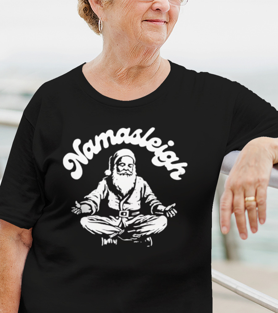 Namasleigh Santa Claus Meditating With Yoga Pose T-Shirt